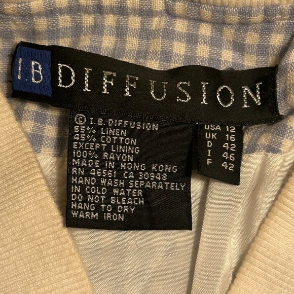 Vintage Women’s IB Diffusion Embroidered Gingham Button-Up – Artsy 80s/90s Style - Picture 8 of 8